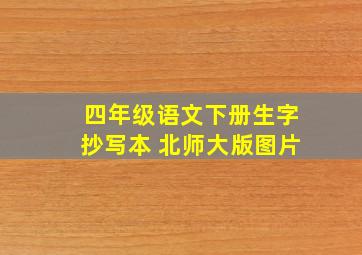 四年级语文下册生字抄写本 北师大版图片